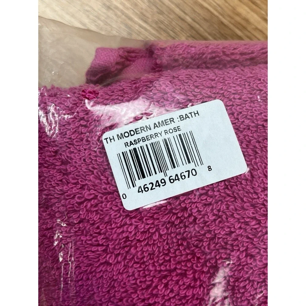 Tommy Hilfiger Solid Modern American Bath Towel, Raspberry Rose 30